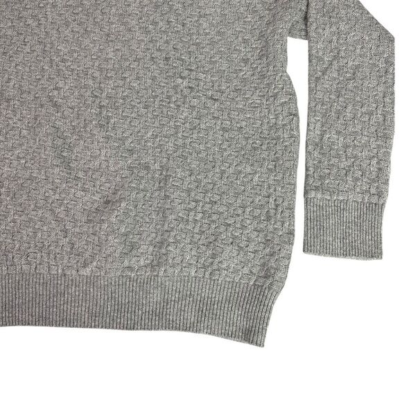 Vince Women's XL Light Gray Double V Textured Sweater Wool Cashmere - Picture 6 of 7
